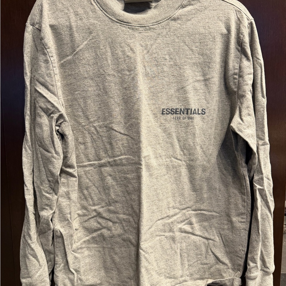 Size XS Essentials Heather Gray Long Sleeve Tee Oversized Fit